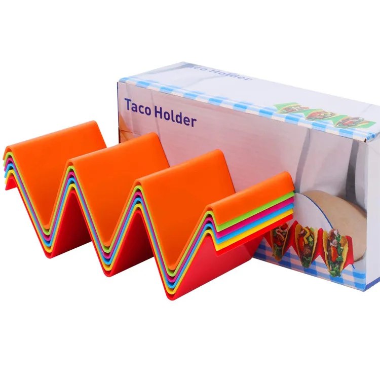 Lot De 8 Supports à Tacos En Plastique ABS - Porte-Tacos Colorés Pour 4 Tacos Chacun - Idéal Maison, Restaurant Et Fêtes