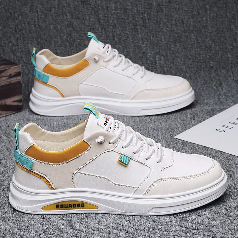 2024 new men's shoes autumn trend men's leather sneakers student trendy sports casual shoes