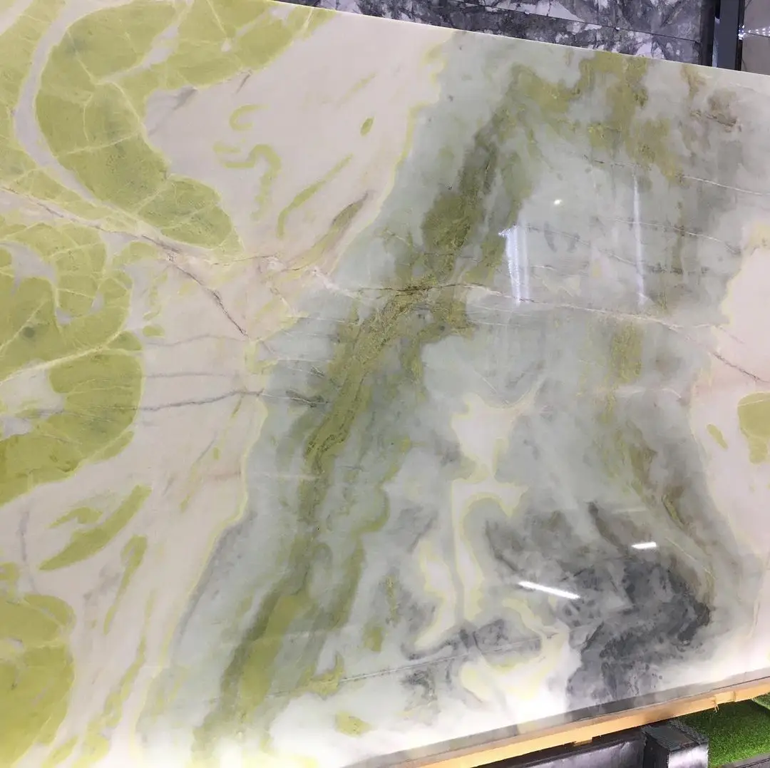 Dreaming Green Marble Slab - Luxury Polished Background
