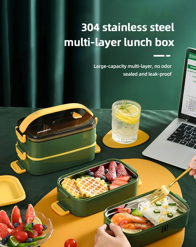 Factory Direct Kitchen Lunch Box 304 Stainless Steel Foo Lunch Box Kids