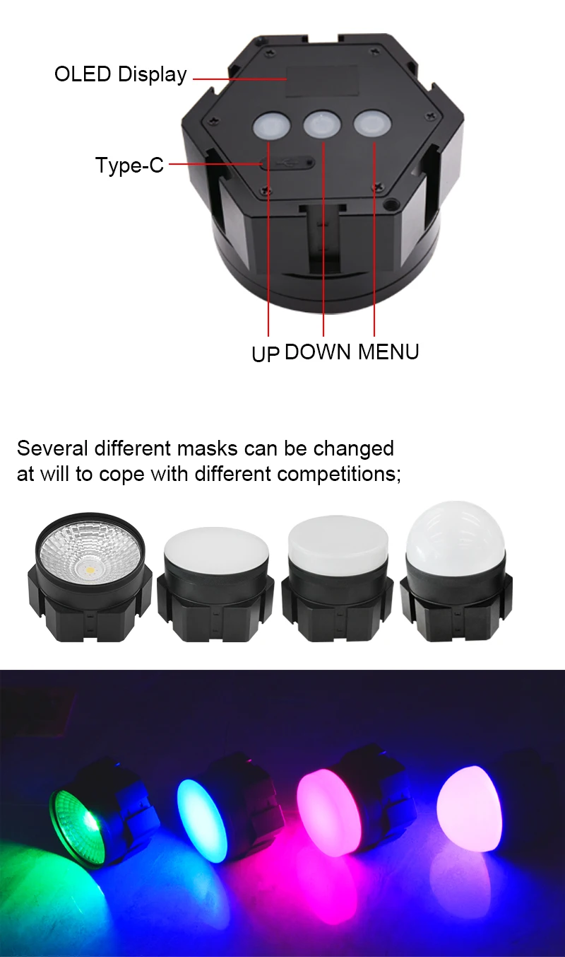 Description Picture 2 of itemRGBW wireless battery Hondys pixel tube; Artnet  Pixel Floodlight ;Stage Led Light App WIFI Rechargeable Led Pixel Light