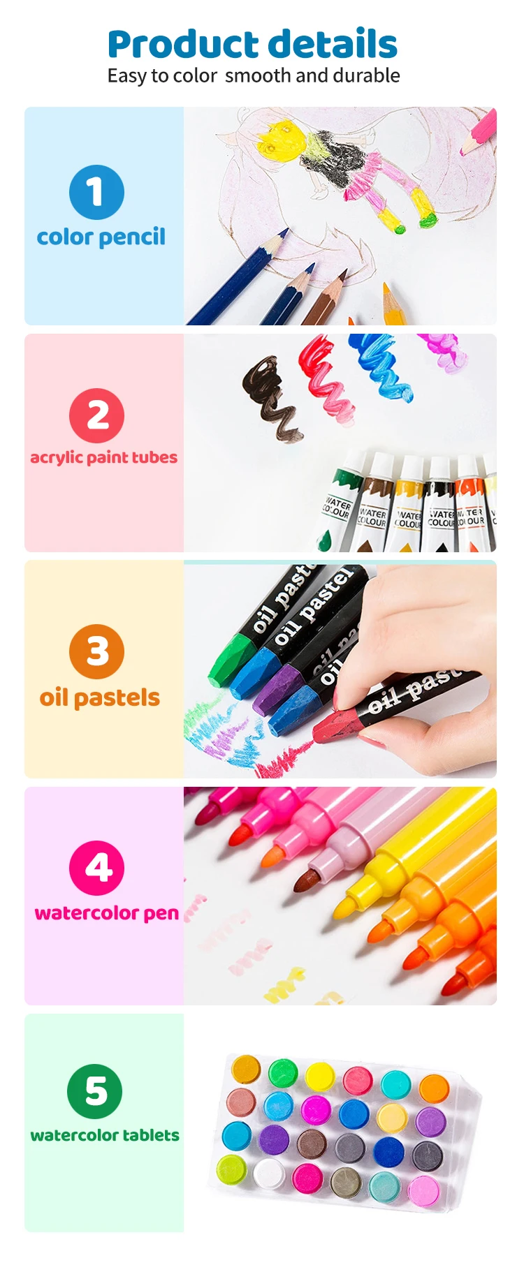 145 Pieces Deluxe Art Drawing Kit For Kids Educational Activity Diy