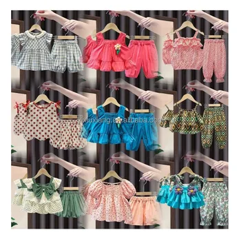 High quality girls summer two-piece fashion thin short sleeve cotton cute suit
