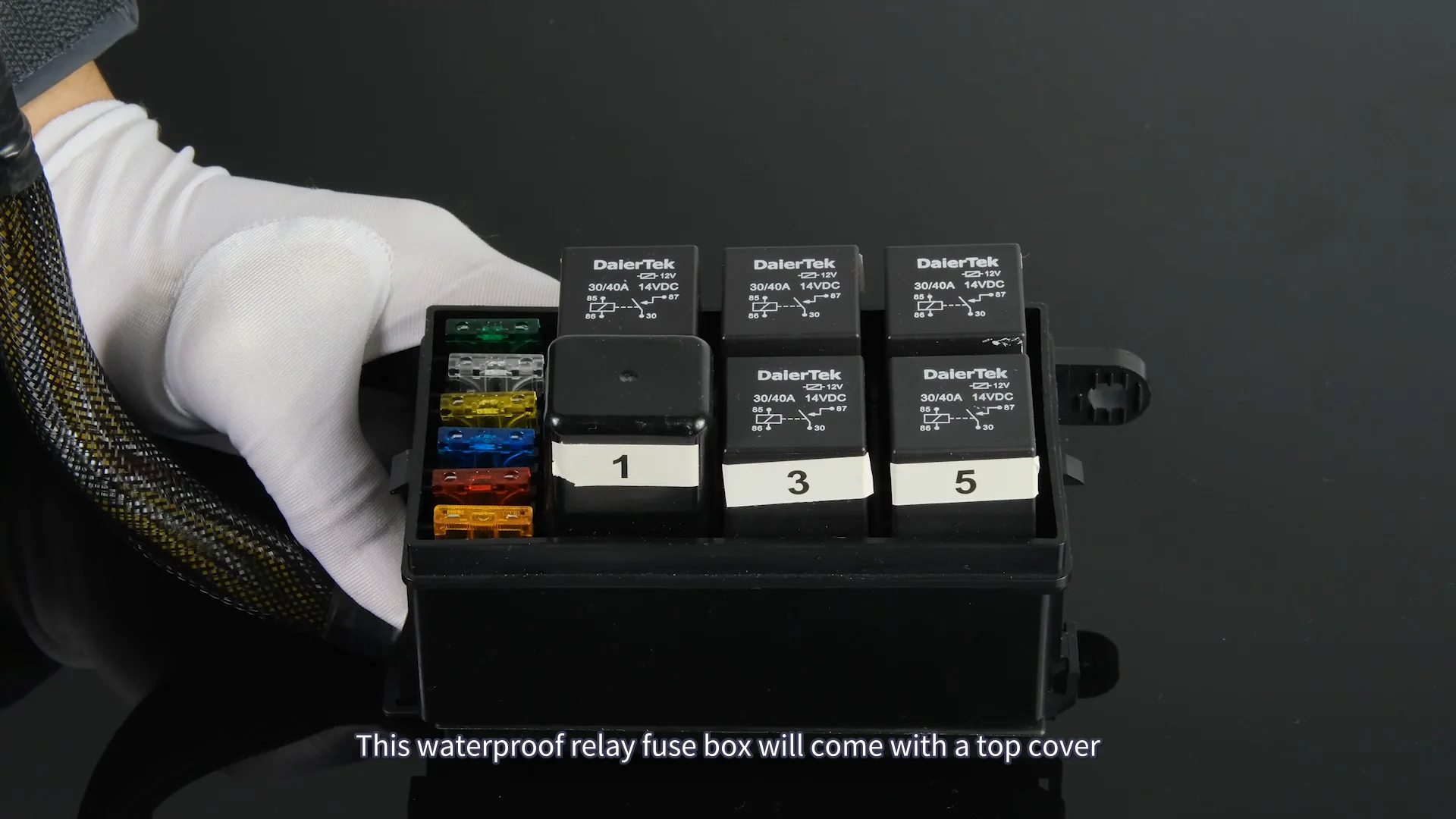 Automotive Race Car Fuse Relay Box With 6pcs 4 Pin 12v 40a Relay 6 Slot