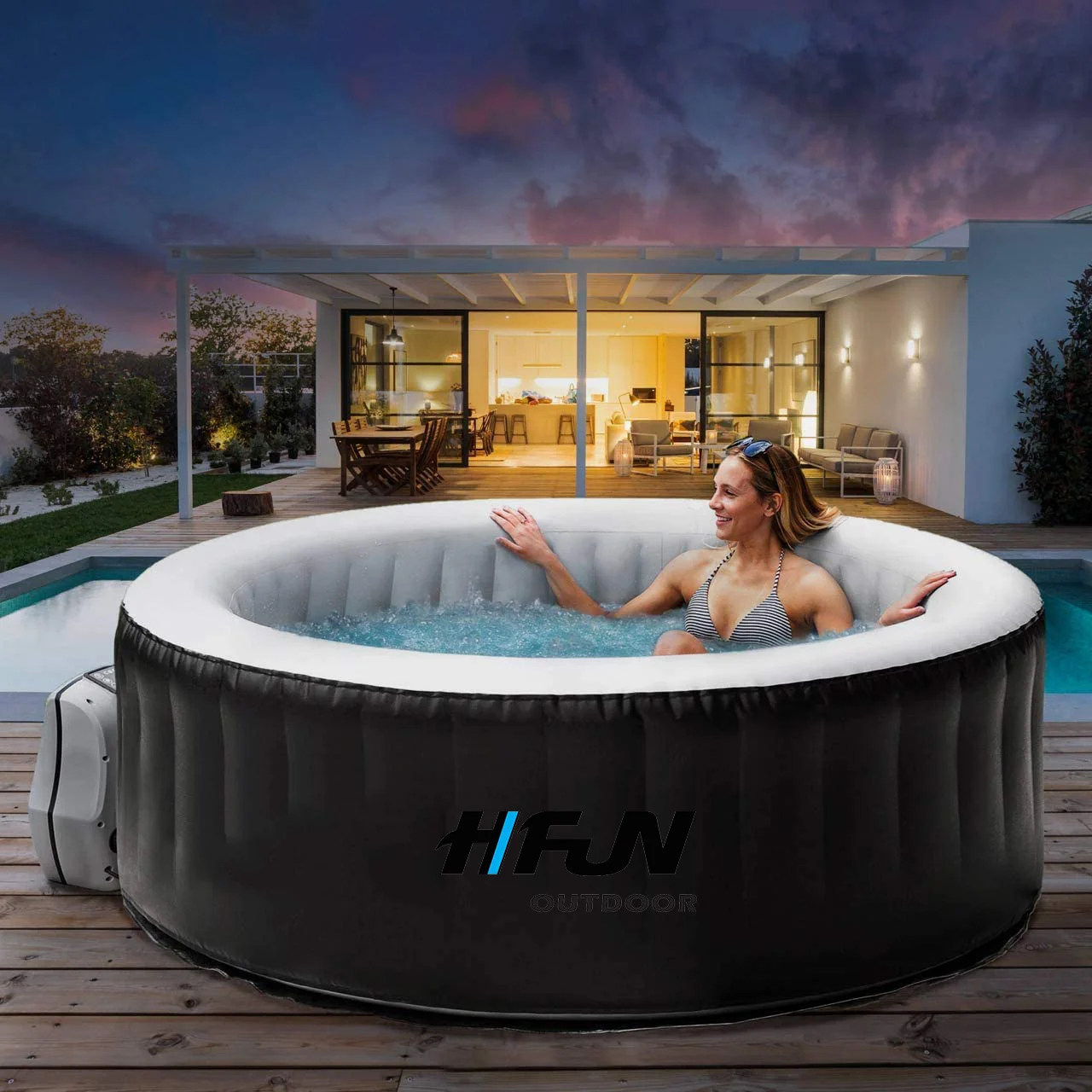 Big 10 Person Indoor Outdoor Bathroom Portable Inflatable Hot Tub Lazy