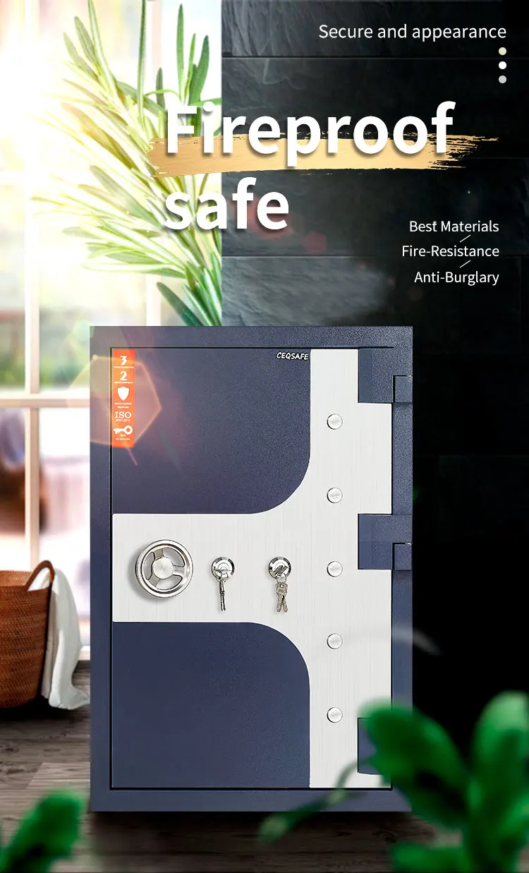 CEQSAFE High-end Security Digital Electronic and Key Lock Fire Proof Safe Box details