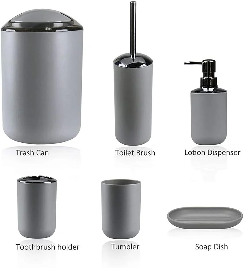Bathroom Accessories Set 6pcs Plastic Bathroom Accessories Set Buy 6