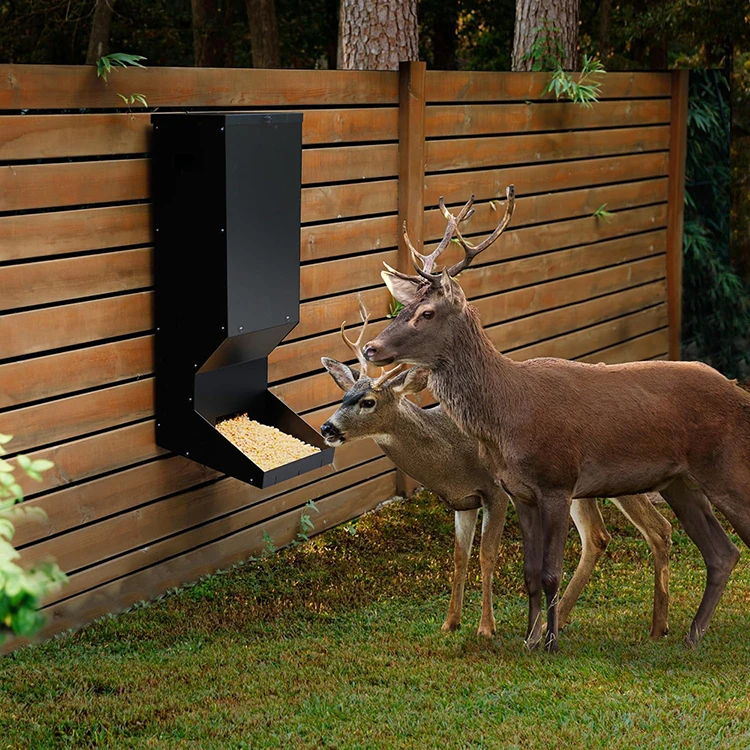 Jhmech Deer Feeder Wall Mounted Weatherproof Deer Corn Feeder Wild