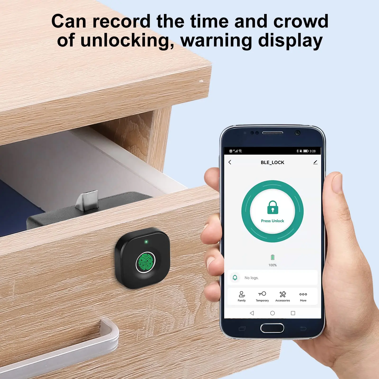 Tuya  Fingerprint Cabinet Locks Biometric Keyless Wooden Box Furniture Drawer Fingerprint Locks