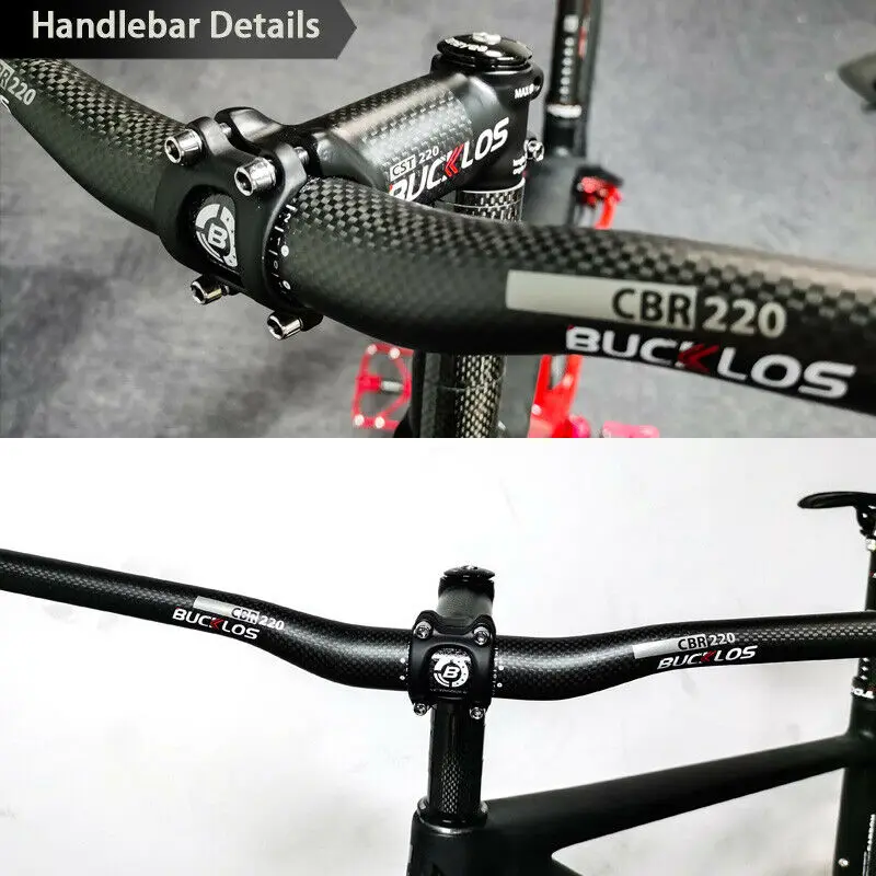 BUCKLOS 660/720/760mm Bicycle Roadbike Carbon Handlebar MTB Handlebar  Carbon Flat Riser Bar 720/780mm Mountain Bike Handle bar
