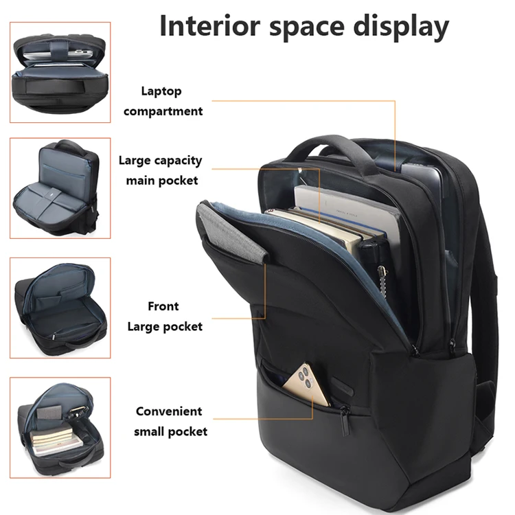 Custom Luxury Business Backpack Waterproof Computer Unisex Men Mochilas