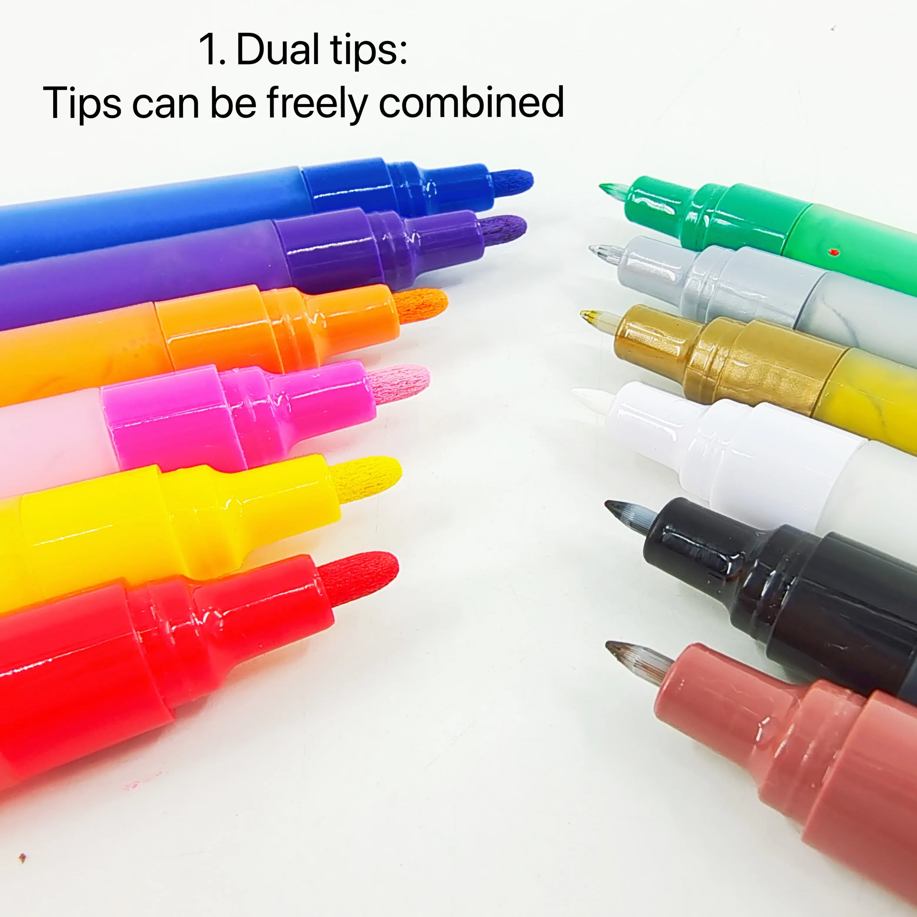 12 Colors Waterbased Acrylic Paint Markers For Glass Ceramic Painting