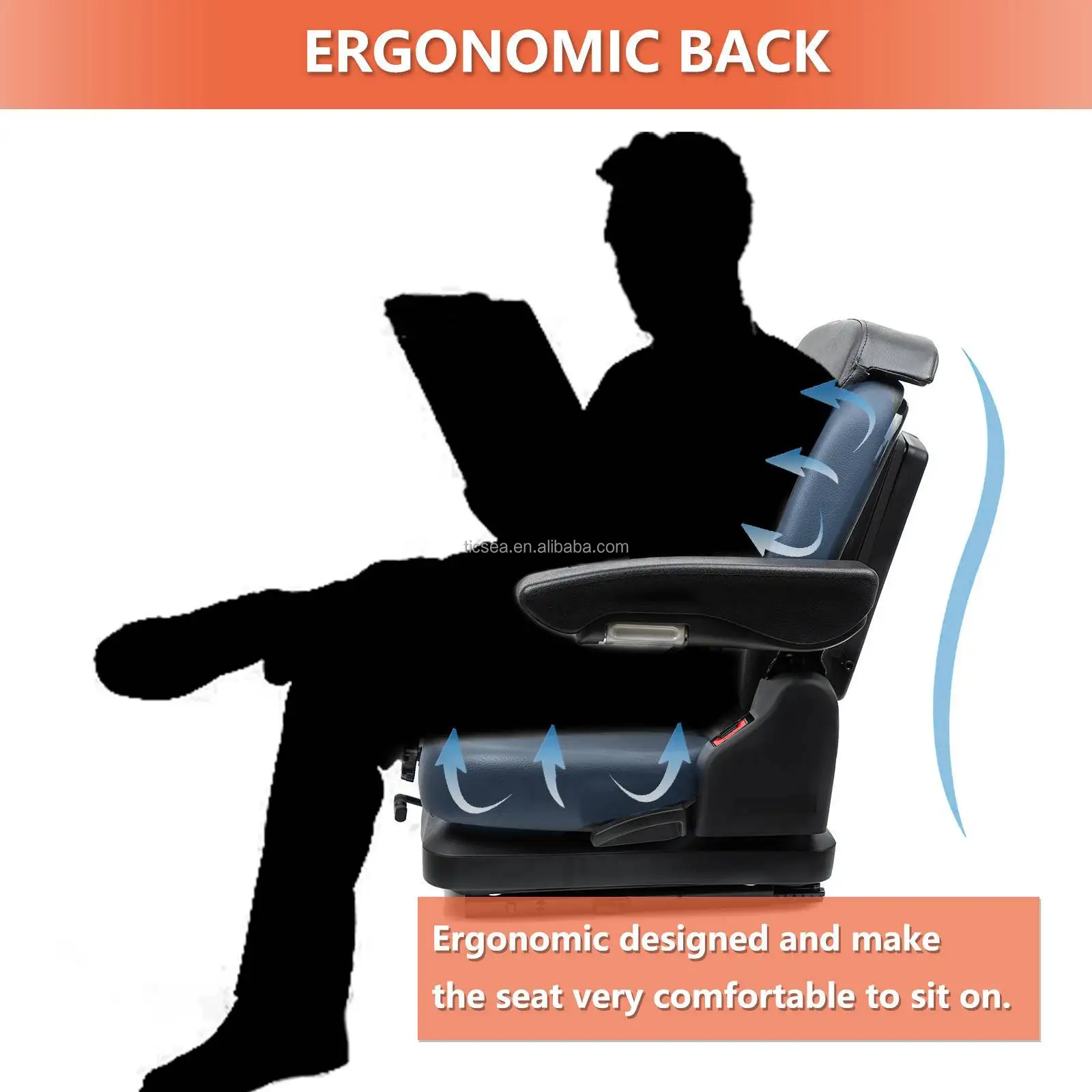 Tractor Air Suspension Tractor Seat With 12v,24v Air Suspension