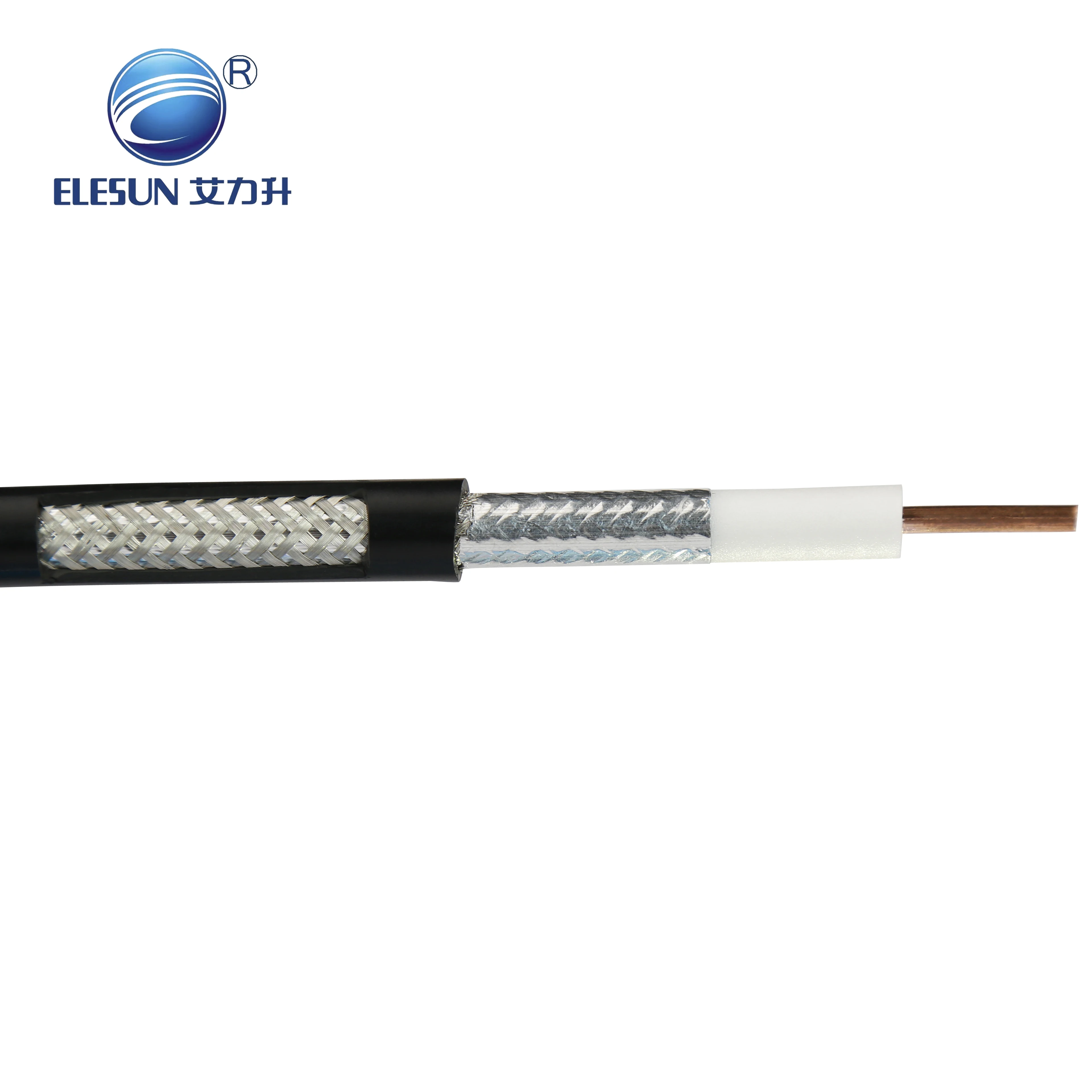 Cable coaxial de baja pérdida de la comunicación del conjunto de cables ALSR50 RG195 del alto rendimiento 58ohm