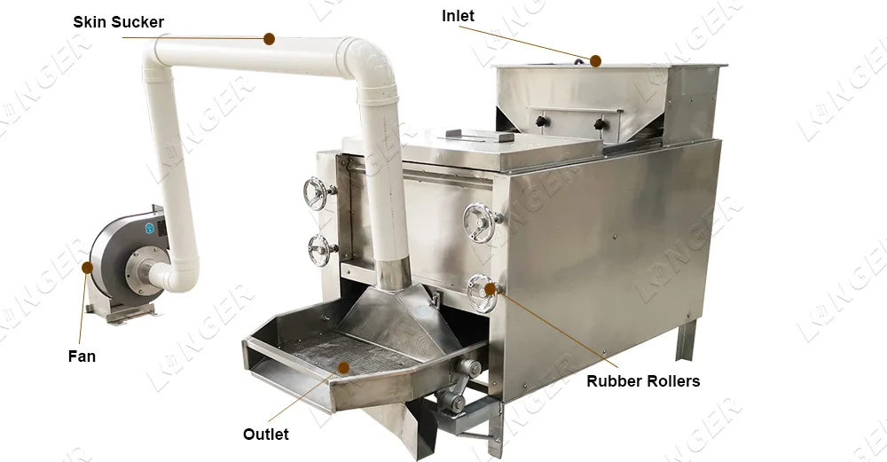 Cacao Bean Cracker Cracking Cocoa Bean Husk Shell Machine Philippines