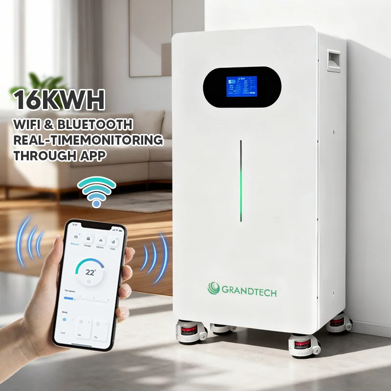 Grandtech OEM ODM 16kWh 51.2V 314Ah 48V 300Ah Lfp Lifepo4 Paca Bataireáis 15kWh Bataireáis Lithium Ion 6000 Uabhar do Thaigh