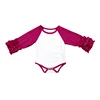 Burgundy White Raglan