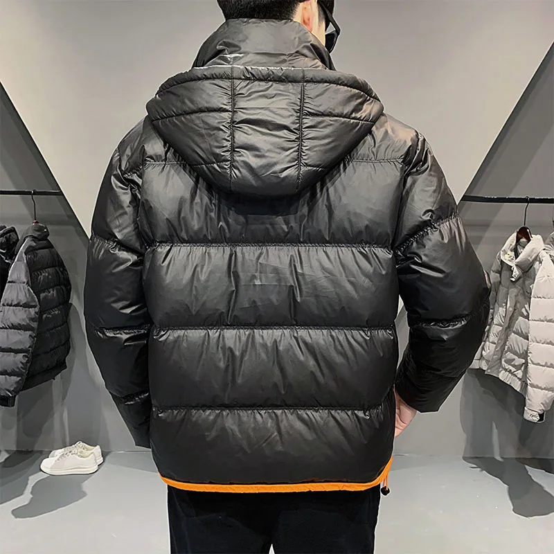 2024 Men's Winter New Light Thin White Duck Coats Male Warm Puffer Hooded Jackets Men Solid Color Down Outerwear H398_voghion.com