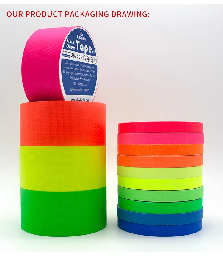 thumbnail image 2 of POPPSTAR Neon Pink UV Adhesive Tape - 25m X 50mm Fluorescent Fabric Tape For Blacklight Parties & Marking 2 of 4