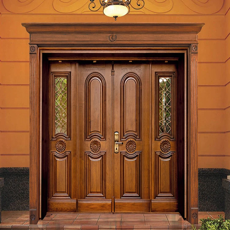 wooden double front door