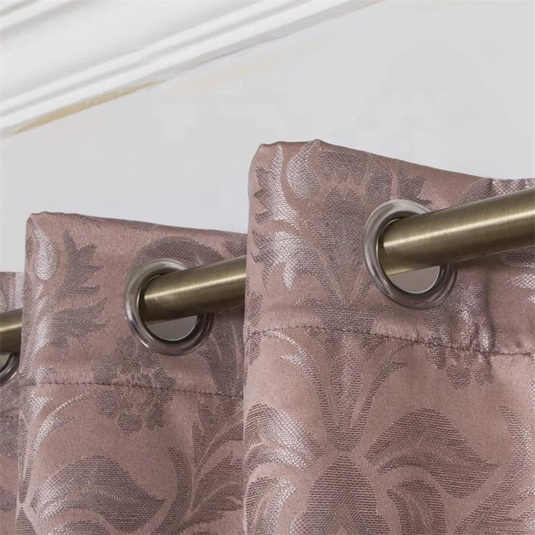 Wholesale living room floral jacquard ring top window curtains