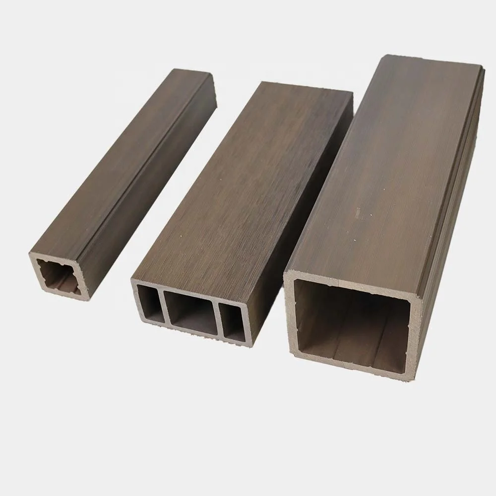 Co-extrusion WPC Tubes Building Material Outdoor Wall Decoration Louver Tube Wood Plastic Composite Wooden Timber WPC Facade