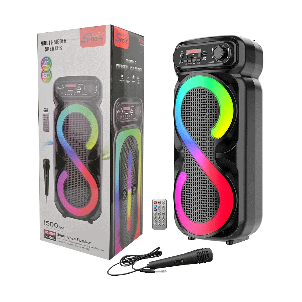 SING-E ZQS4270M Dual 4-Inch Bluetooth Speakers with RGB Lighting
