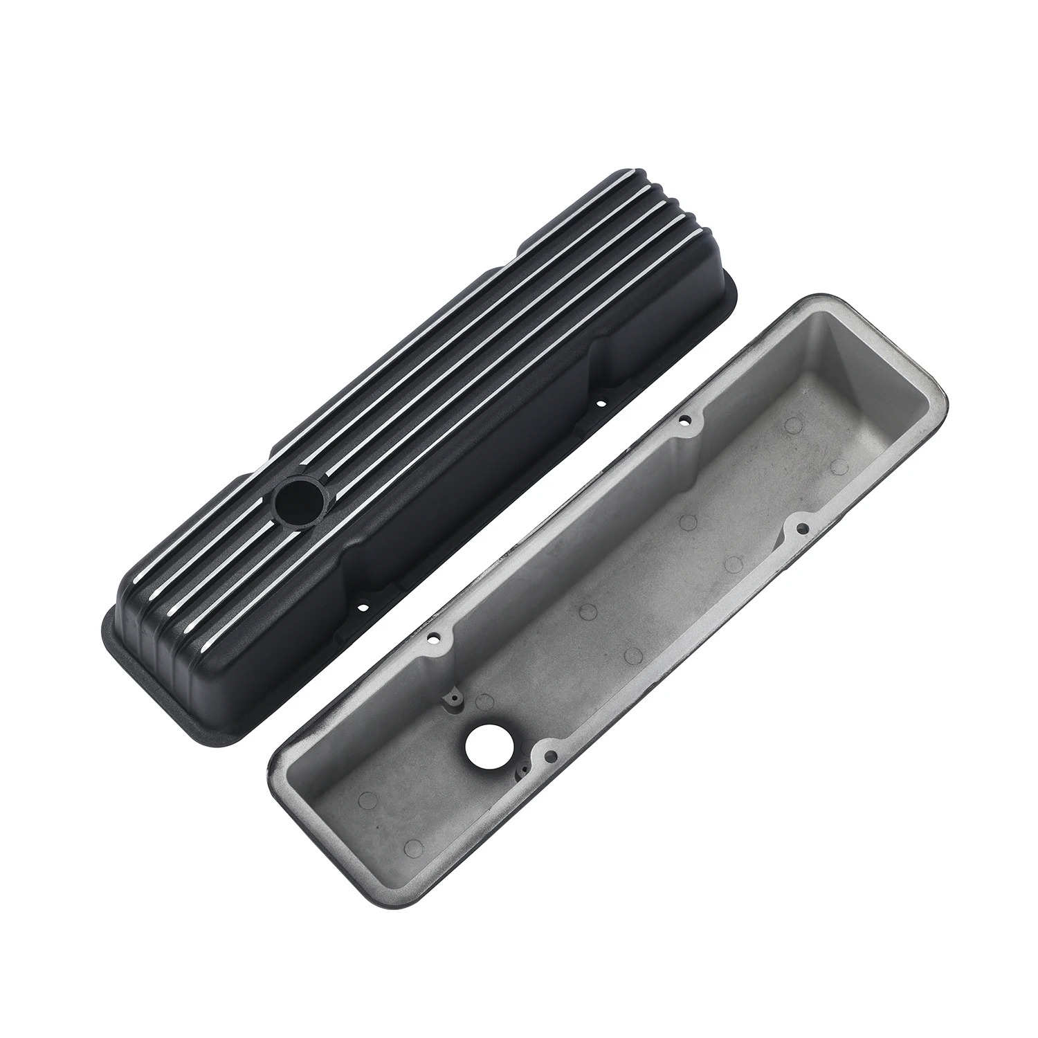 1958-86 Sbc Classic Car Parts 350 Retro Finned Black Aluminum Tall ...