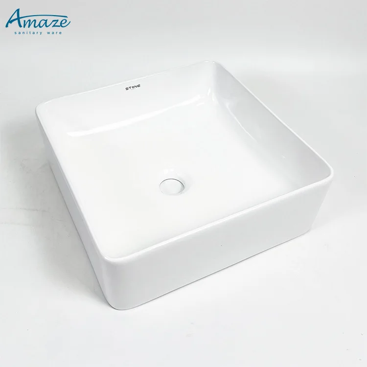 Modern ceramic sanitary ware bathroom vanity sink white countertop hand wash basin factory