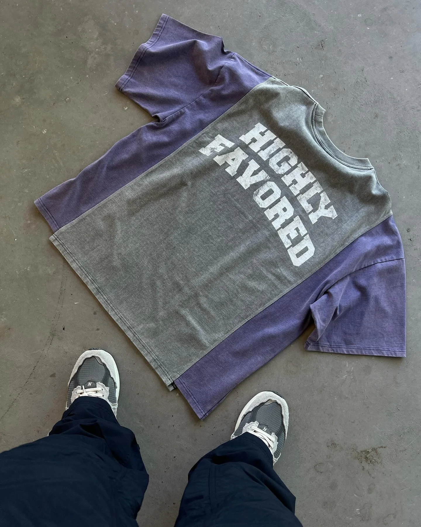 T-shirts Manufacturer Custom Cut and Sew Drop Shoulder Patchwork Printed Stone Distressed Vintage Cropped Acid Wash T Shirts Men gallery 2