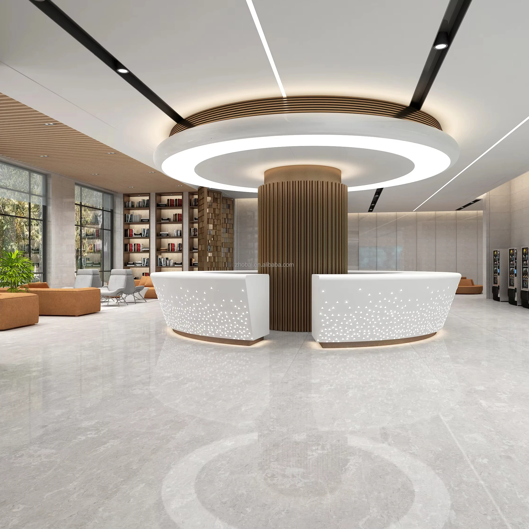 Custom High Quality LED Reception Desk Luxury Coffee Bar Counter with Cashier Front Desk Design for Salon Use 2