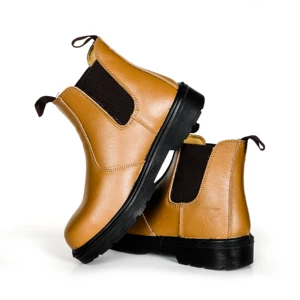 Wholesale Genuine Leather Slip-ons Safety Shoes Anti Smash Puncture Proof Security Boots Waterproof Hard Wearing Work Footwear