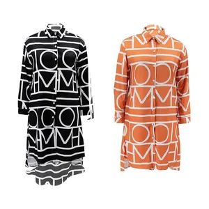 High Quality Cotton Fall Winter Midi Shirt Dress Factory Wholesale Custom Designer Loose Oversize Plus Size Dress