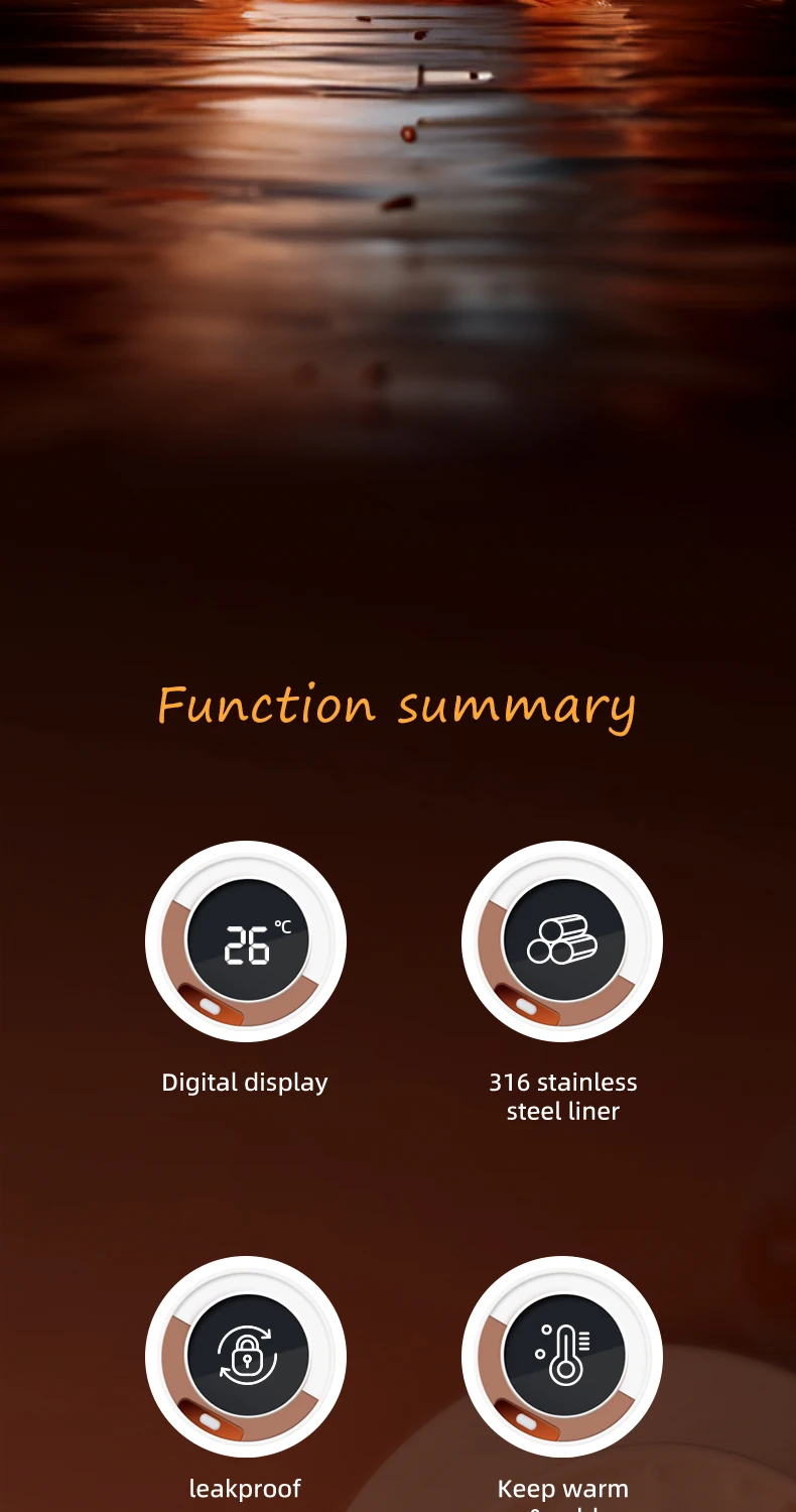 Xiaomi Qualitell B3 Coffee Cup Hot & Cold Insulation With Display description image 6
