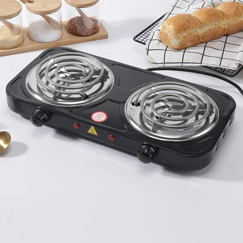 Multi Function Adjustable Temperature 2 Burner Electric Hot Plate for Cooking