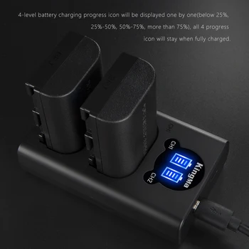 KingMa 2 Pack LP-E6 LP-E6N Battery and LCD Dual Battery Charger  Kit for Canon EOS 6D Mark II, 5D Mark II, 5D Mark III, 60D, 70D detail image