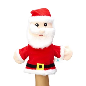 High Quality Santa Claus Elk Snowman Plush Toys Hand Puppet Interactive Christmas Toy with PP Cotton Filling for Parent-Child