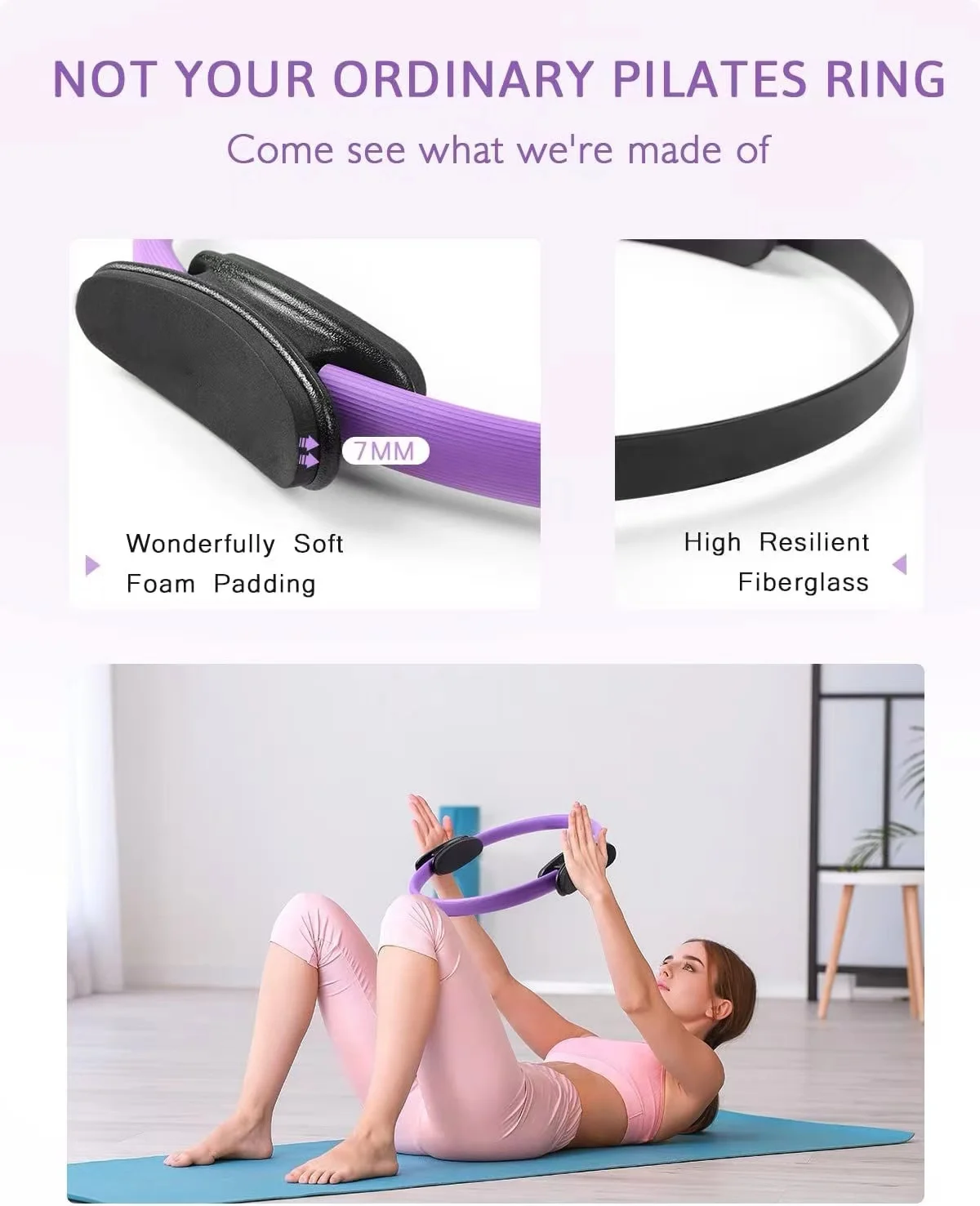 odm yoga fitness magic circle pilates ring for toning thighs abs and legs with resistance bands and mini ball set-6