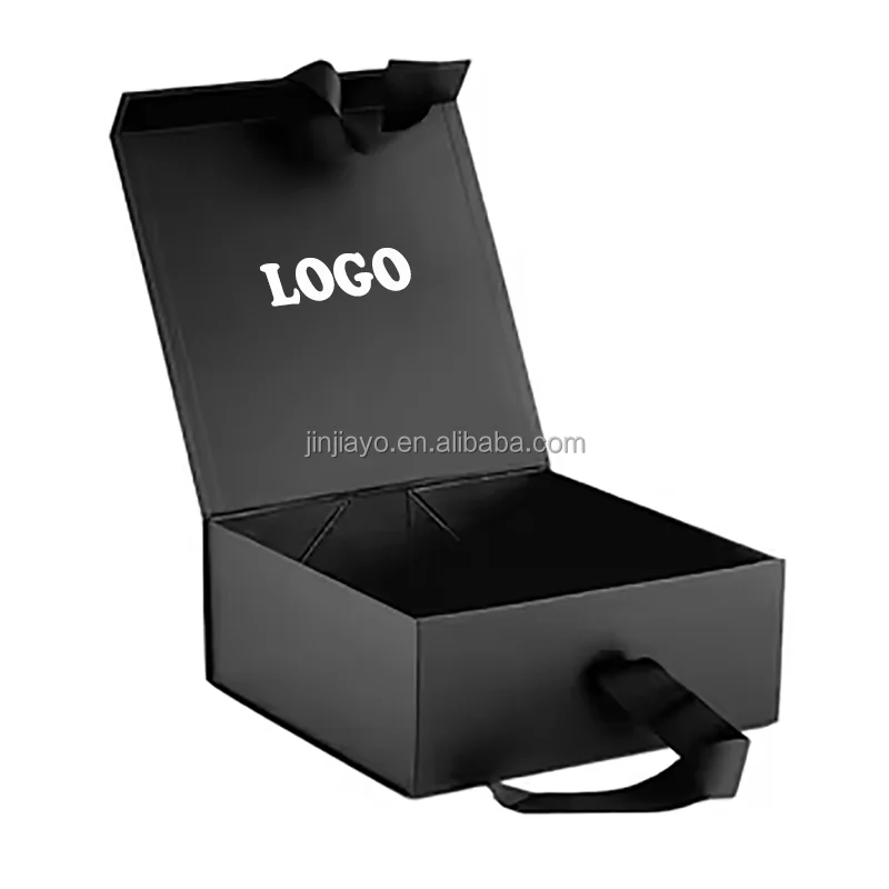 stampaggio personalizzato logo cartone rigido magnete carta pieghevole cartoni pieghevoli scatole di imballaggio lussuoso scatola magnetica con nastro per regalo