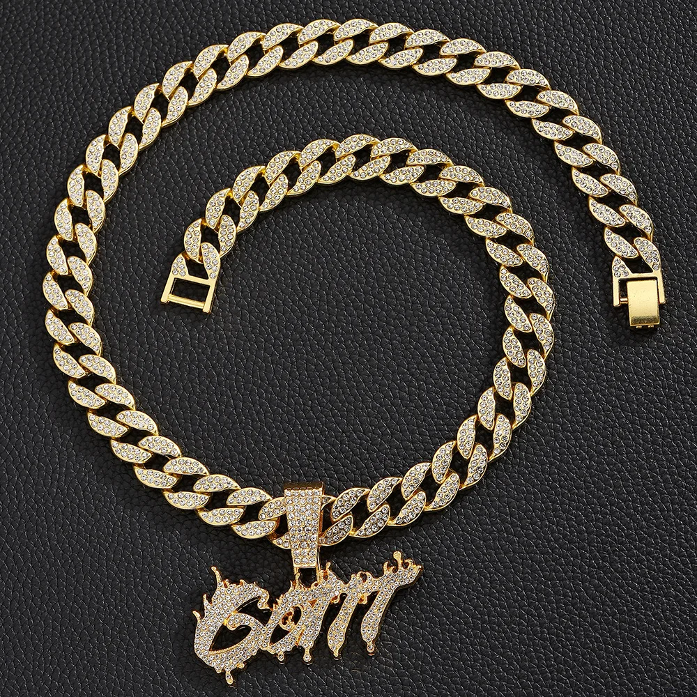 Hip Hop Men's Iced Out Miami Link Chain with Full CZ Pendant