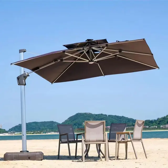 3X4 Umbrella parasol outdoor Beach square waterproof sun protection umbrella chair table set roman parasol for garden