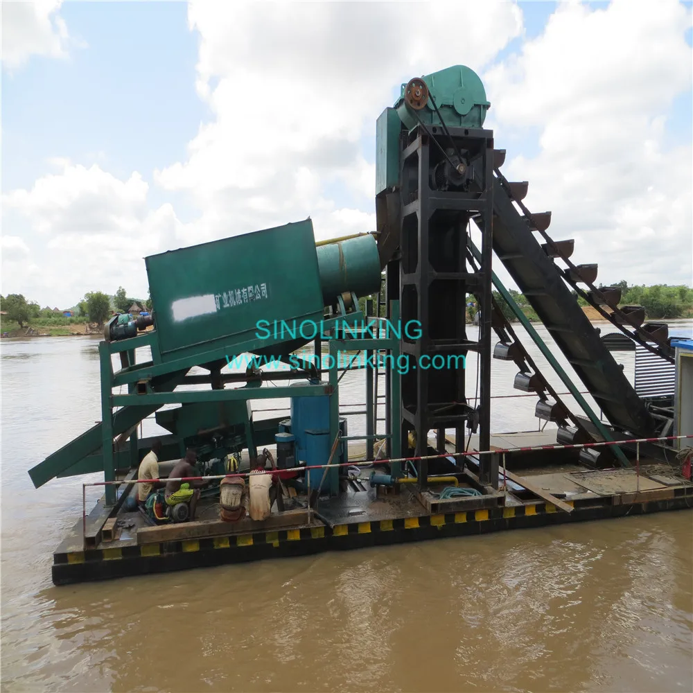 Bucket Line River Dredge Gold and Diamond Mining Dredger