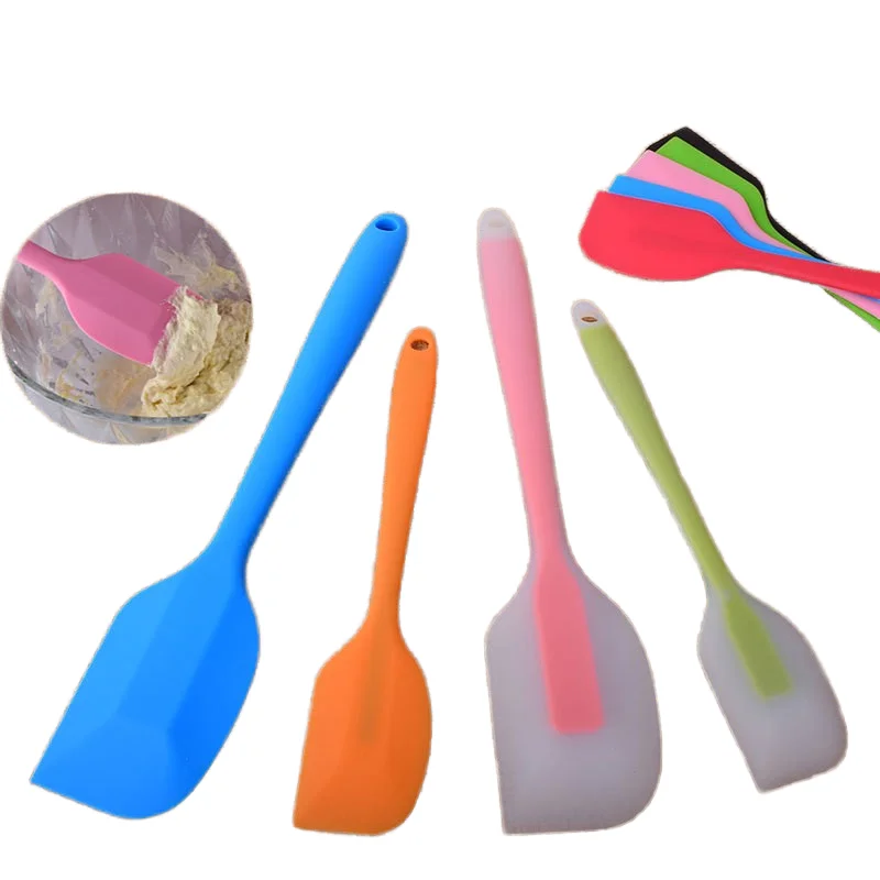 Integrated Full-Coverage Transparent Silicone Spatula Mixing Cream and Butter Rubber Scraper Cake Baking Tool for Home Use
