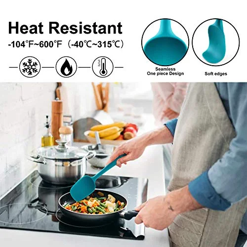 product silicone spatula 6 piece set 480 f heat resistance non stick cooking tools baking and stirring multi purpose kitchenware-7