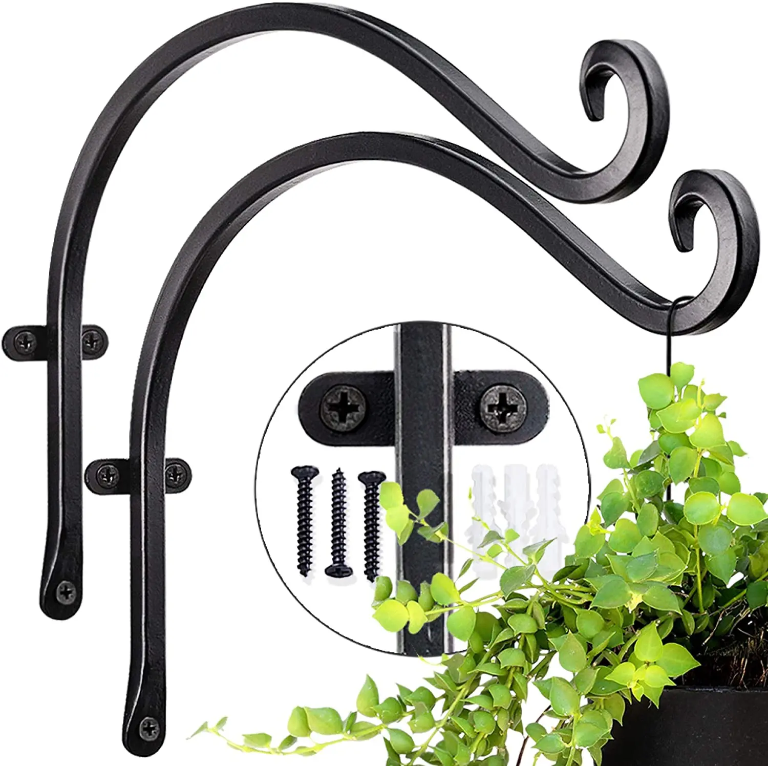 18 Corona Large Wrought Iron Wall Hanger Plant Bracket 