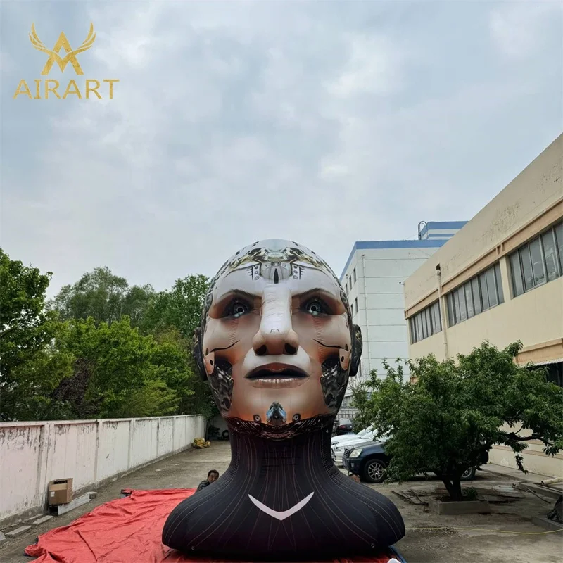 2025 Customized Size Activity Decoration Inflatable Robot Head,inflatable Cyberpunk Robot Head Balloon for Sale