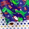 Blue Dinosaur Santa polka dot
