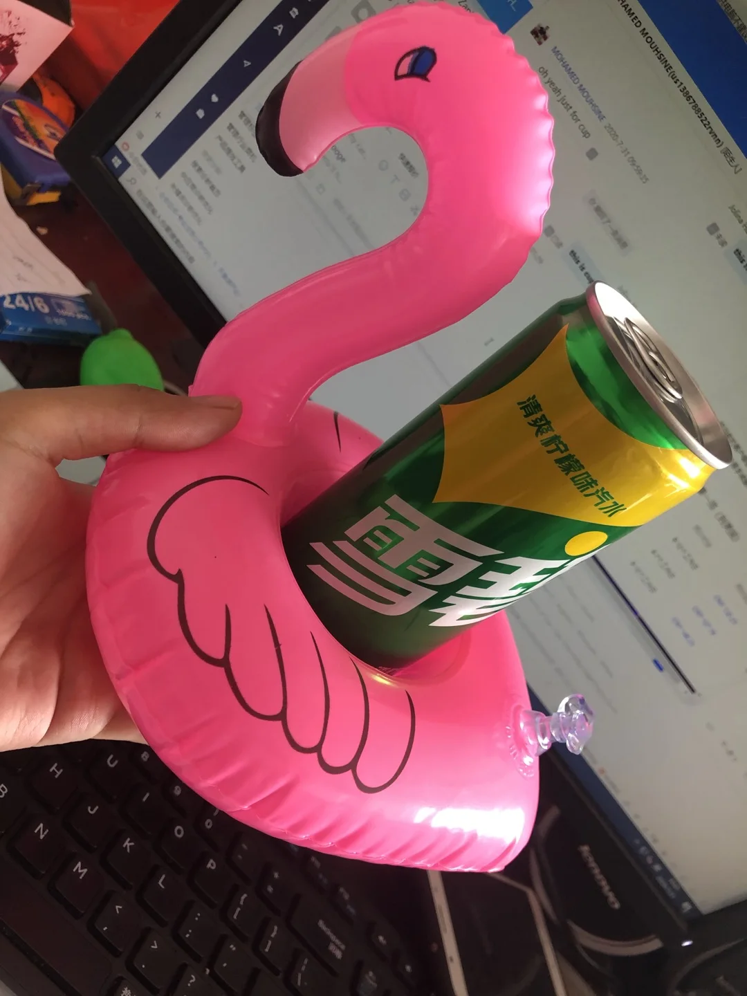 Pvc Flamingo Inflatable Cup Holder Pool Toys Wholesale Summer Pool Cup