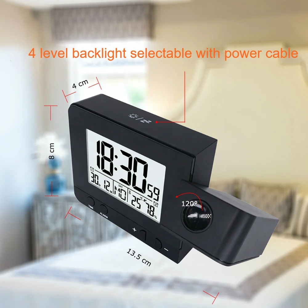 Projection Alarm Clock Digital Backlight Wall Desk Table Clocks With Time Projection Modern Home Decor Alarm Clock