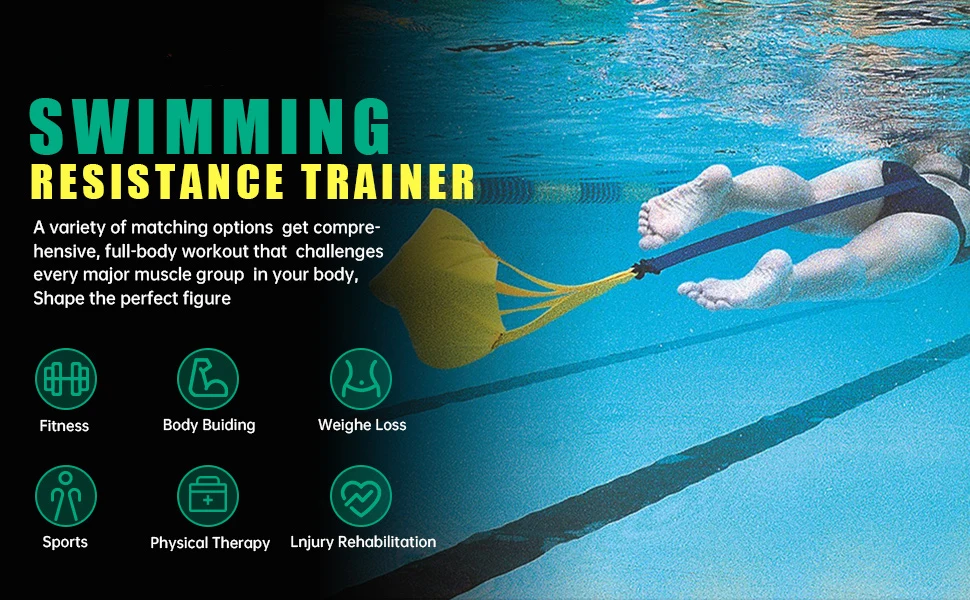 Swimming Resistance Belt Set Swim Training Band Swim Exerciser Belt